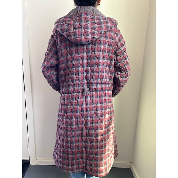Vintage Plaid Trench Coat - Picture 2 of 4